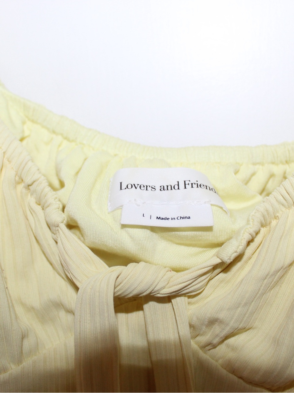 Lovers + Friends Pale Yellow Puff-Sleeve Tie-Front Peasant Top - Picture 5 of 9